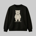 Anatomical bear specimen graphic printed on a black heavy weight oversized Sweatshirt