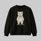 Anatomical bear specimen graphic printed on a black heavy weight oversized Sweatshirt