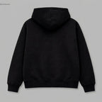 Oversized Graphic Hoodie in Black, showing the heavy-weight fabric and oversized streetwear