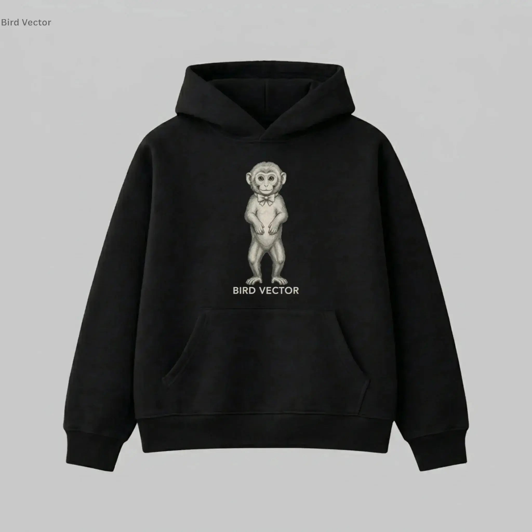Bird vector monkey oversized hoodie black