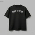 Rear view Bird Vector Grey Text Edition luxury T-shirt in black