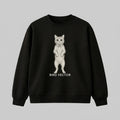 Anatomical cat specimen graphic printed on a black heavy weight oversized Sweatshirt