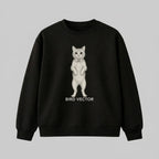 Anatomical cat specimen graphic printed on a black heavy weight oversized Sweatshirt