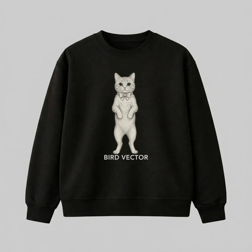 Anatomical cat specimen graphic printed on a black heavy weight oversized Sweatshirt