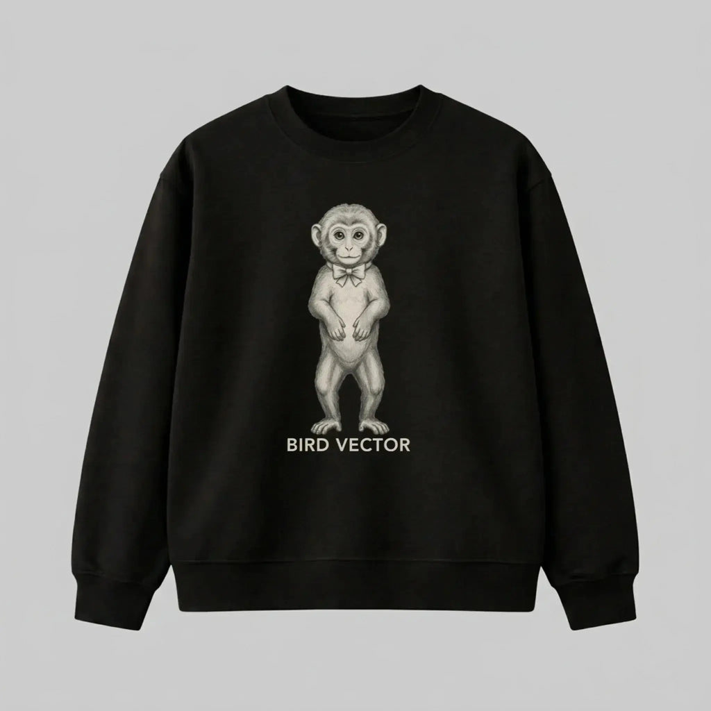 Anatomical monkey specimen graphic printed on a black heavy weight oversized Sweatshirt