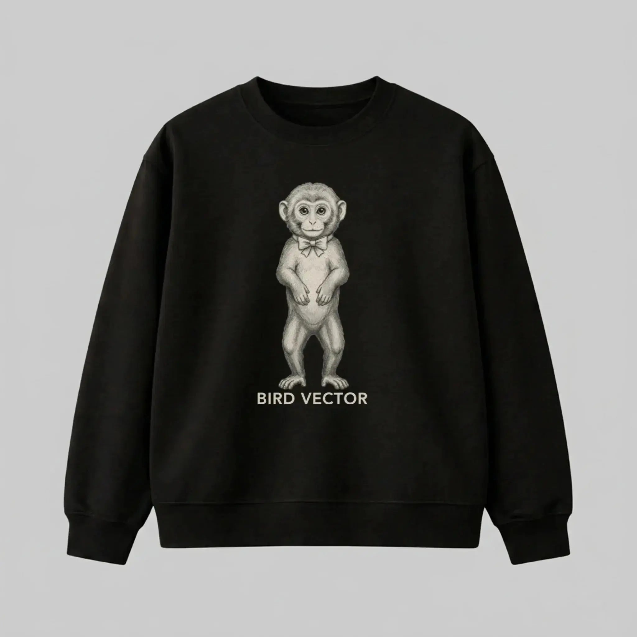 Anatomical monkey specimen graphic printed on a black heavy weight oversized Sweatshirt