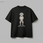 Anatomical monkey specimen graphic printed on a black organic cotton streetwear t-shirt by Bird Vector Misfit Label.